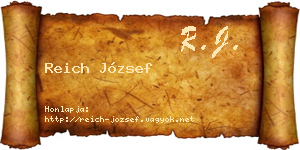 Reich József névjegykártya